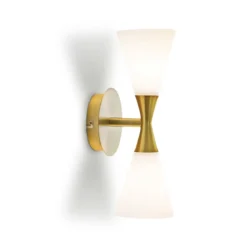 Herstal Harlekin Duo Wandleuchte 2-flammig messing E14 mit Kabel