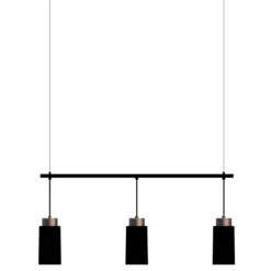 Herstal Leuchten Pendelleuchte Edge Trio Schwarz Bronze E27