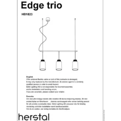 Herstal Leuchten Pendelleuchte Edge Trio Weiß Bronze E27