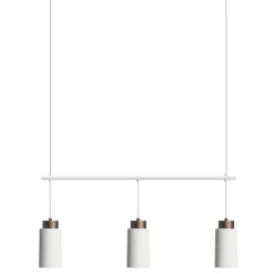 Herstal Leuchten Pendelleuchte Edge Trio Weiß Bronze E27
