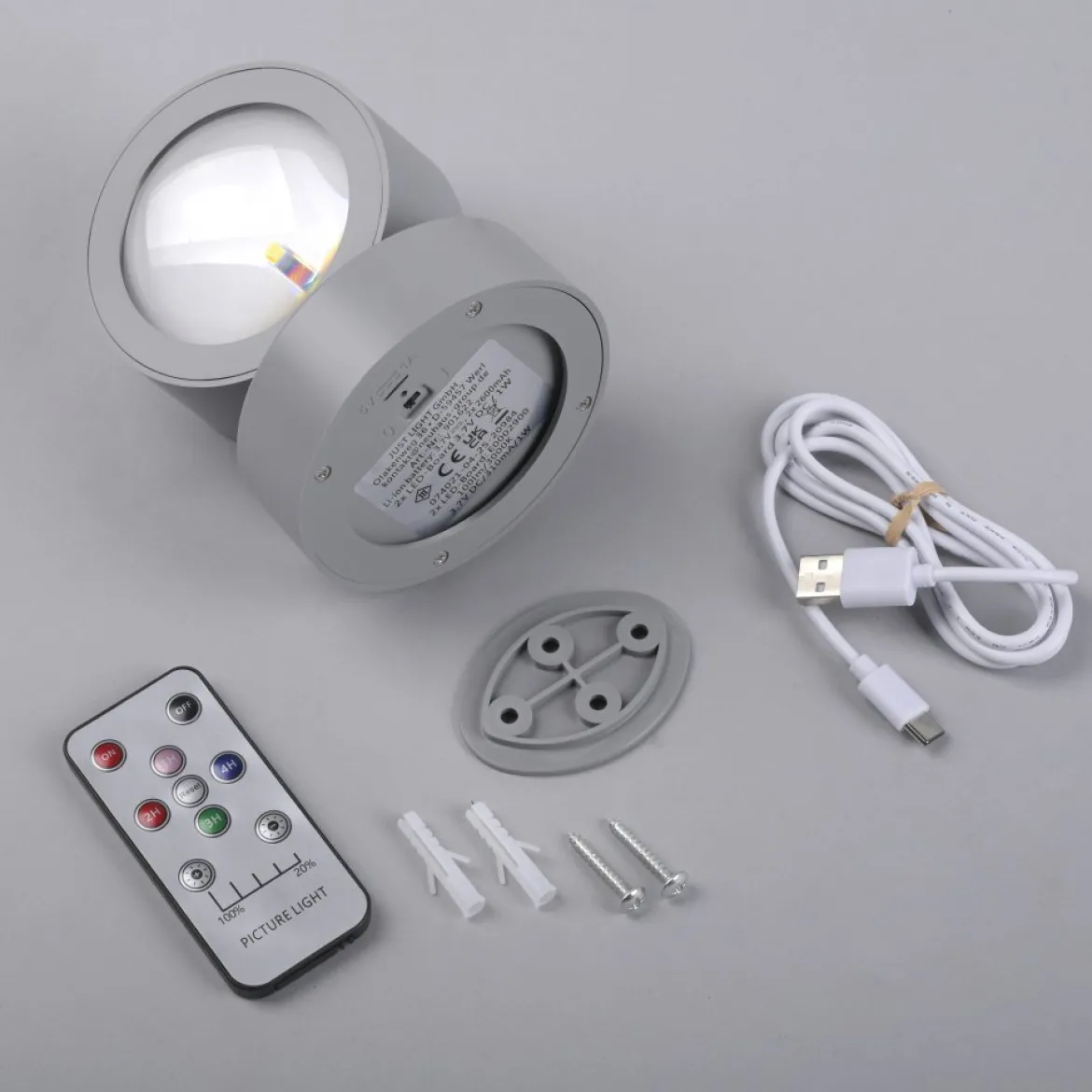 JUST LIGHT 19330-21 AKKU-CHIA AKKU-Wandleuchte silber 3000K