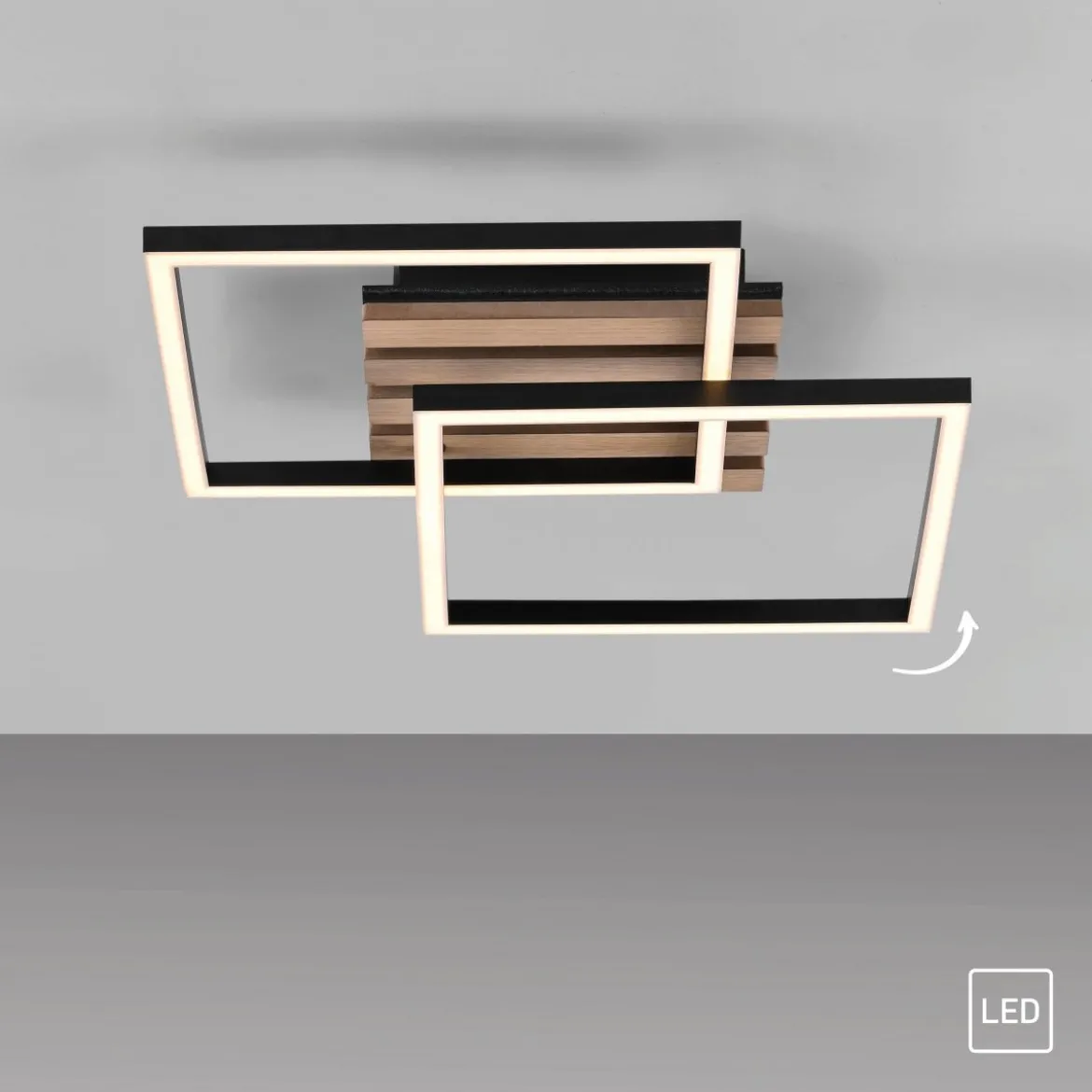 JUST LIGHT 14053-79 AKUSTIKA Deckenleuchte Holzoptik 3000K