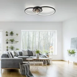 JUST LIGHT 14540-18 ASMINA LED Deckenleuchte 2-flammig schwarz 3000K