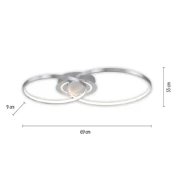 JUST LIGHT 14540-95 ASMINA LED Deckenleuchte 2-flammig aluminium 3000K