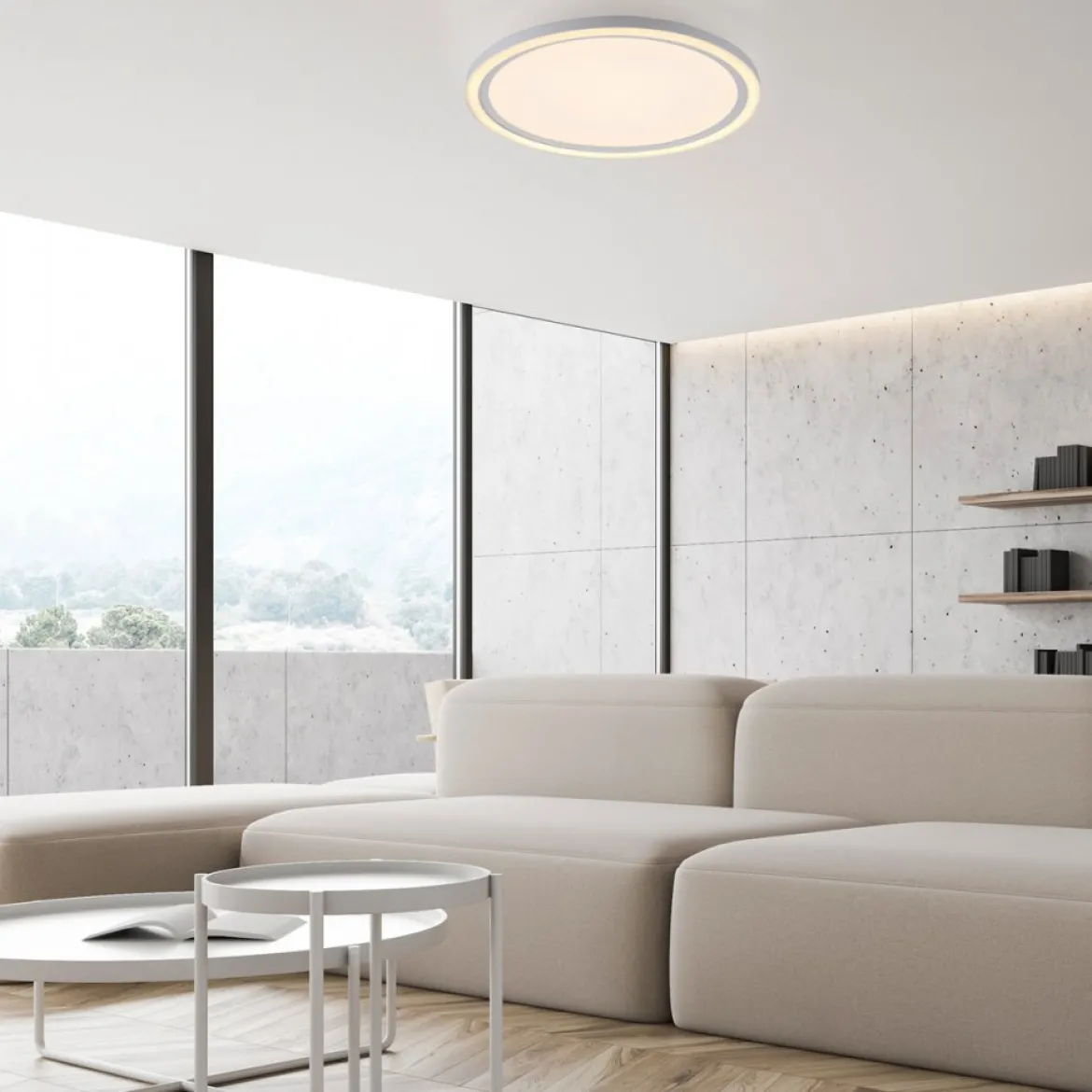 JUST LIGHT 14883-16 BEDGING LED Panel rund weiß 40cm 3000K