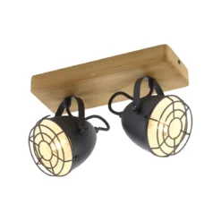 JUST LIGHT 15172-18  BEETLE Wandleuchte 2-flammig schwarz Holz