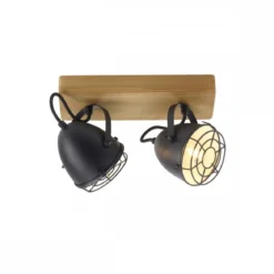 JUST LIGHT 15172-18  BEETLE Wandleuchte 2-flammig schwarz Holz