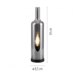 JUST LIGHT 14006-25 BOTTLE Tischleuchte rauchfarben Rauchglas