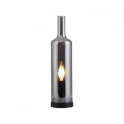 JUST LIGHT 14006-25 BOTTLE Tischleuchte rauchfarben Rauchglas