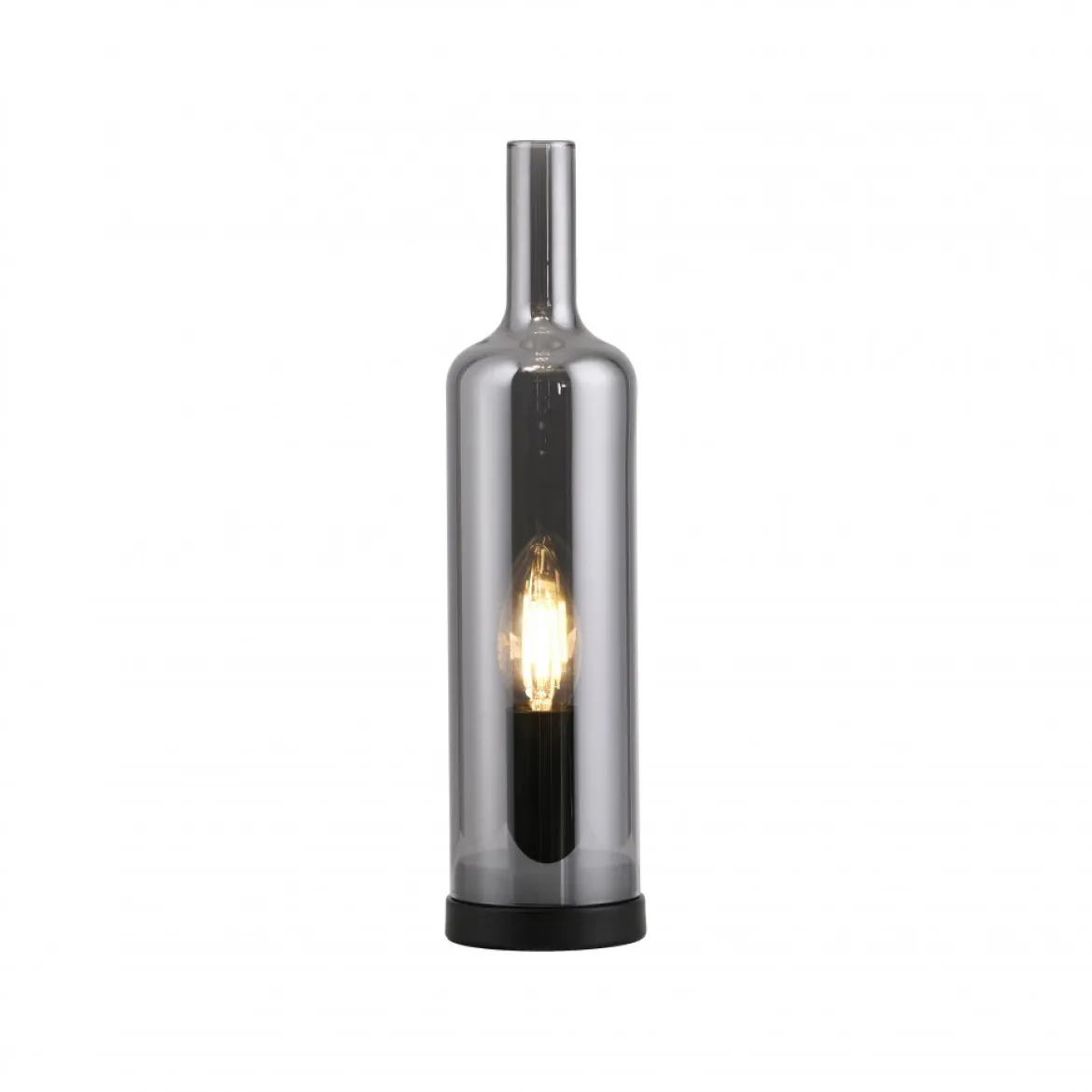 JUST LIGHT 14006-25 BOTTLE Tischleuchte rauchfarben Rauchglas