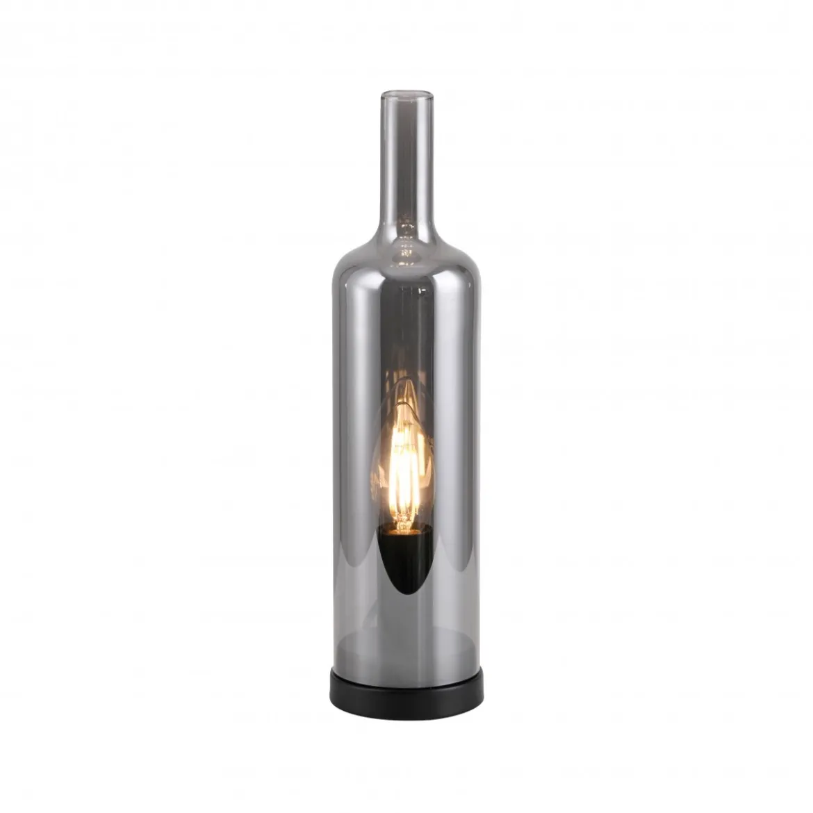 JUST LIGHT 14006-25 BOTTLE Tischleuchte rauchfarben Rauchglas