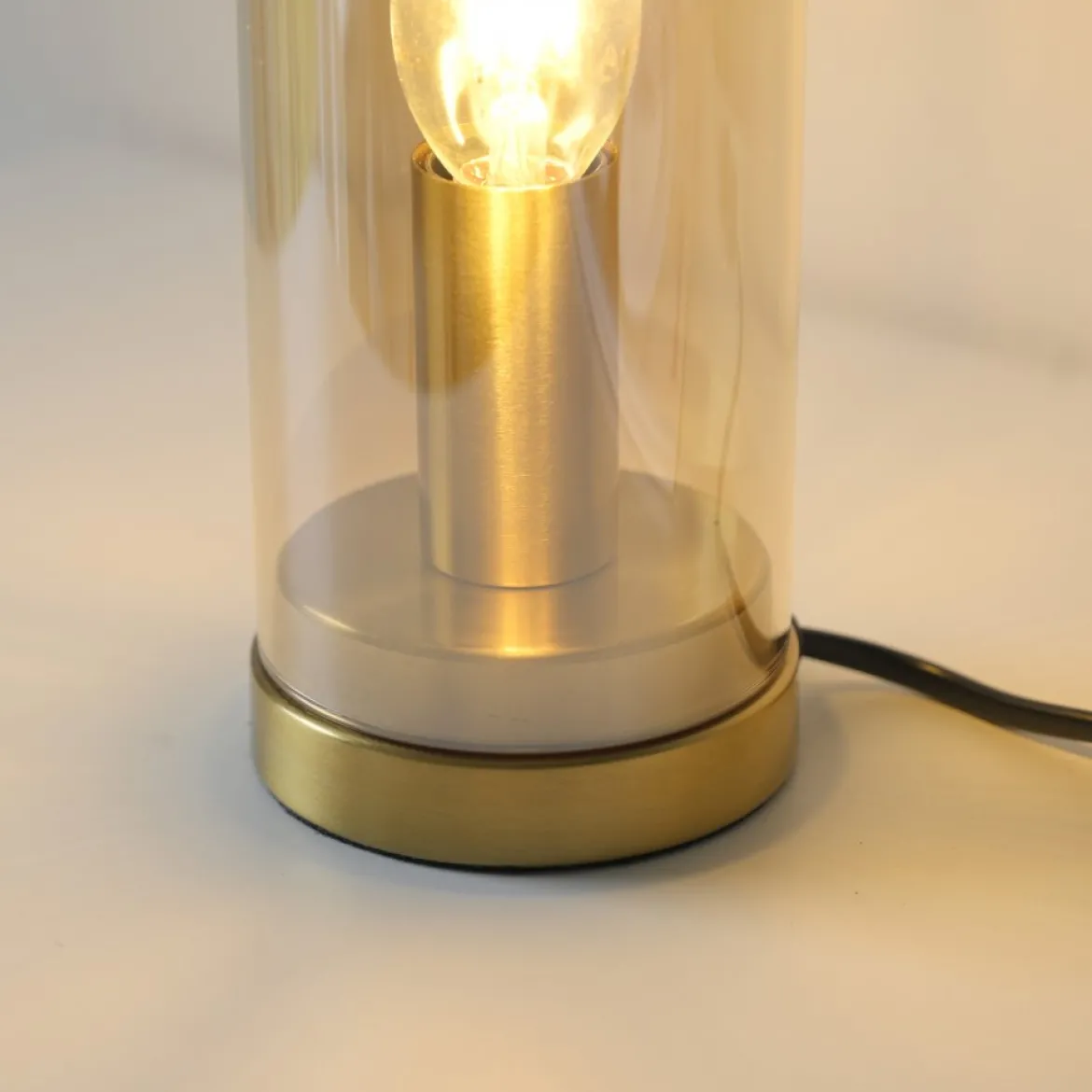 JUST LIGHT 14006-27 BOTTLE Tischleuchte amberglas