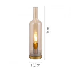 JUST LIGHT 14006-27 BOTTLE Tischleuchte amberglas
