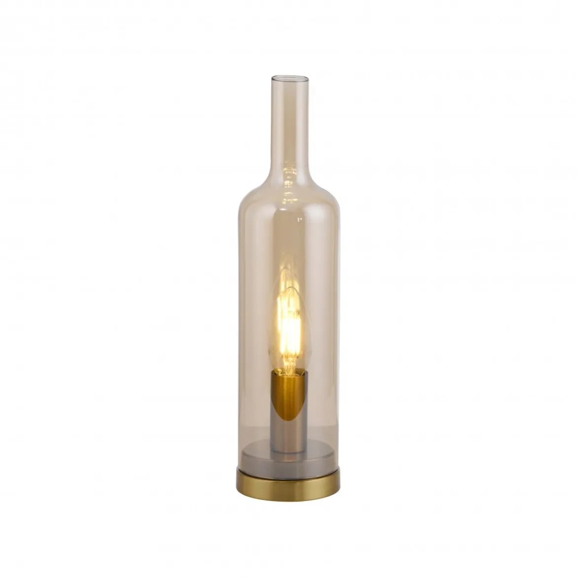 JUST LIGHT 14006-27 BOTTLE Tischleuchte amberglas