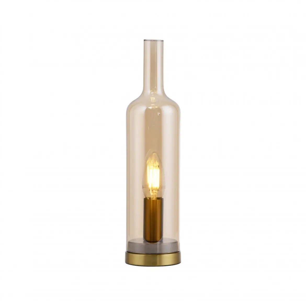 JUST LIGHT 14006-27 BOTTLE Tischleuchte amberglas