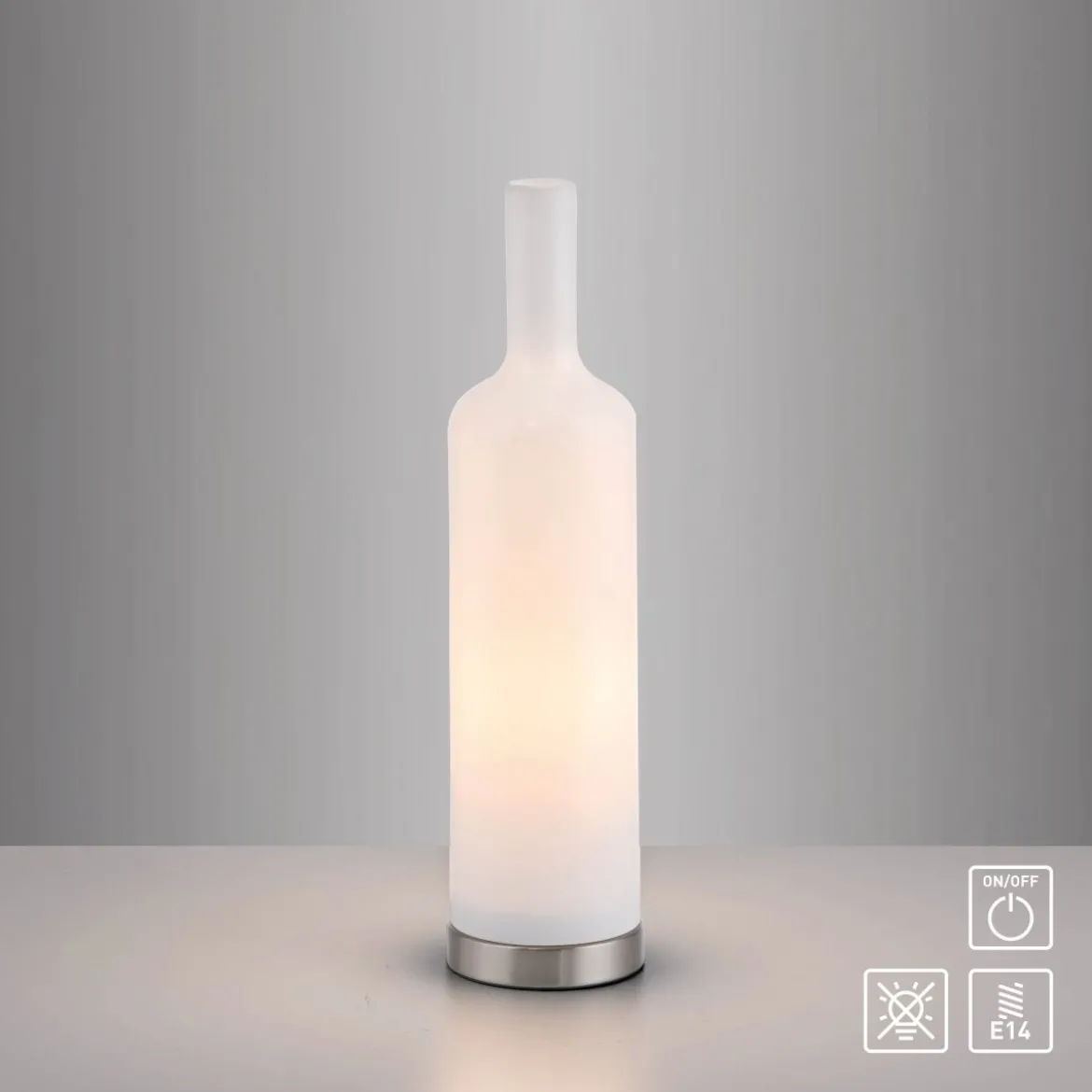 JUST LIGHT 14006-16 BOTTLE Tischleuchte weiss Opalglas