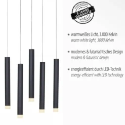 JUST LIGHT 15206-18 BRUNO LED Pendelleuchte 10-flammig schwarz 3000K