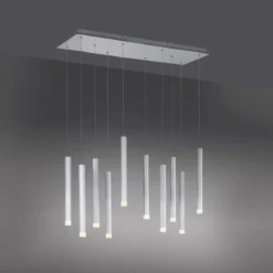 JUST LIGHT 15206-95 BRUNO LED Pendelleuchte 10-flammig alu silber 3000K