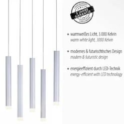 JUST LIGHT 15206-95 BRUNO LED Pendelleuchte 10-flammig alu silber 3000K