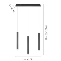 JUST LIGHT 15203-18 BRUNO LED Pendelleuchte 3-flammig schwarz 3000K