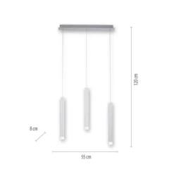 JUST LIGHT 15203-95 BRUNO LED Pendelleuchte 3-flammig aluminium 3000K