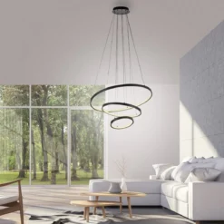 JUST LIGHT 15070-18 CERCHI Pendelleuchte schwarz 3000K