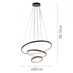 JUST LIGHT 15070-18 CERCHI Pendelleuchte schwarz 3000K