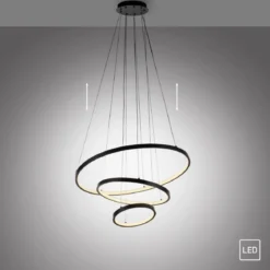 JUST LIGHT 15070-18 CERCHI Pendelleuchte schwarz 3000K