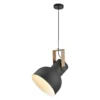JUST LIGHT 15747-18 CUP 2.0 Pendelleuchte 30cm schwarz Holz E27