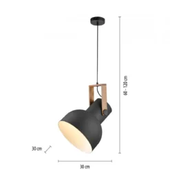 JUST LIGHT 15747-18 CUP 2.0 Pendelleuchte 30cm schwarz Holz E27