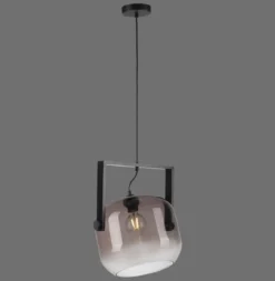 JUST LIGHT 1575-18 CUP 2.0 Pendelleuchte schwarz Rauchglas E27