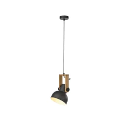 JUST LIGHT 15741-18 CUP 2.0 Pendelleuchte schwarz Holz E27