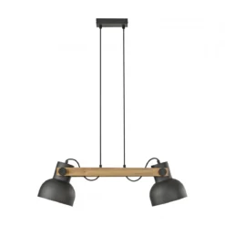 JUST LIGHT 15742-18 CUP 2.0 Pendelleuchte 2-flammig schwarz Holz E27