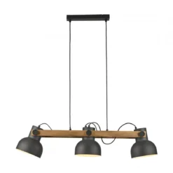 JUST LIGHT 15743-18 CUP 2.0 Pendelleuchte 3-flammig schwarz Holz E27