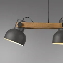 JUST LIGHT 15743-18 CUP 2.0 Pendelleuchte 3-flammig schwarz Holz E27