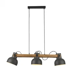 JUST LIGHT 15743-18 CUP 2.0 Pendelleuchte 3-flammig schwarz Holz E27