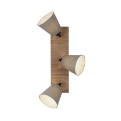 JUST LIGHT 11582-79 Deckenleuchte Green Michel 3-flammig Eiche Stoffschirme Grau