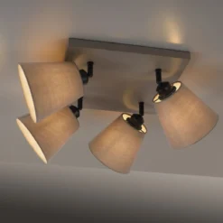 JUST LIGHT 11903-29 Deckenleuchte Riala 4-flammig E27 Schwarz Taupe