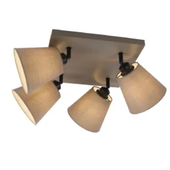 JUST LIGHT 11903-29 Deckenleuchte Riala 4-flammig E27 Schwarz Taupe