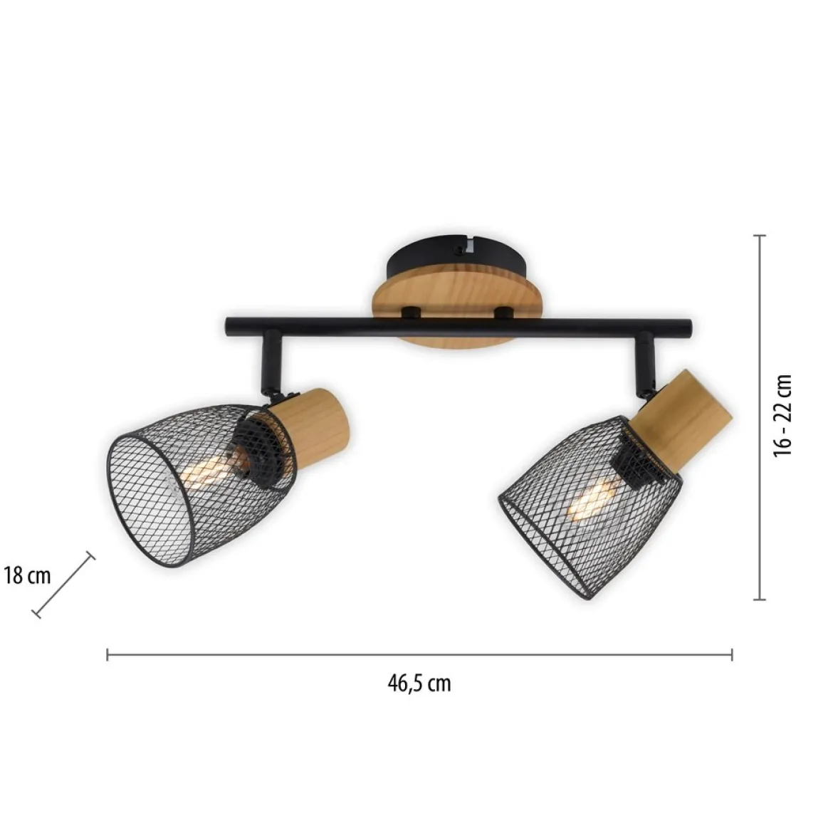 JUST LIGHT 15192-79 Deckenleuchte TAMIS 2-flammig Holz Metall