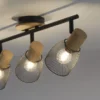 JUST LIGHT 15193-79 Deckenleuchte TAMIS 3-flammig schwarz Holz