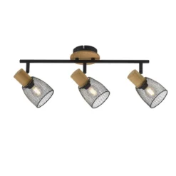 JUST LIGHT 15193-79 Deckenleuchte TAMIS 3-flammig schwarz Holz