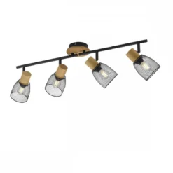 JUST LIGHT 15194-79 Deckenleuchte TAMIS 4-flammig schwarz Holz