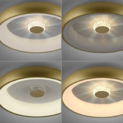 JUST LIGHT 14384-60 Deckenleuchte Vertigo messing matt CCT Kristalleffekt 47cm