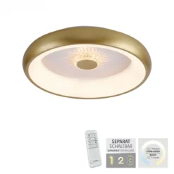 JUST LIGHT 14384-60 Deckenleuchte Vertigo messing matt CCT Kristalleffekt 47cm