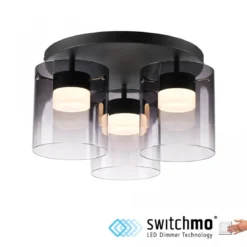 JUST LIGHT 14041-18 ELIO Deckenleuchte 3-flammig schwarz 3000K