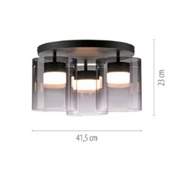 JUST LIGHT 14041-18 ELIO Deckenleuchte 3-flammig schwarz 3000K