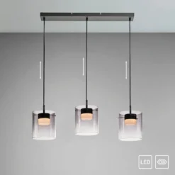 JUST LIGHT 14043-18 ELIO Pendelleuchte 3-flammig schwarz 3000K