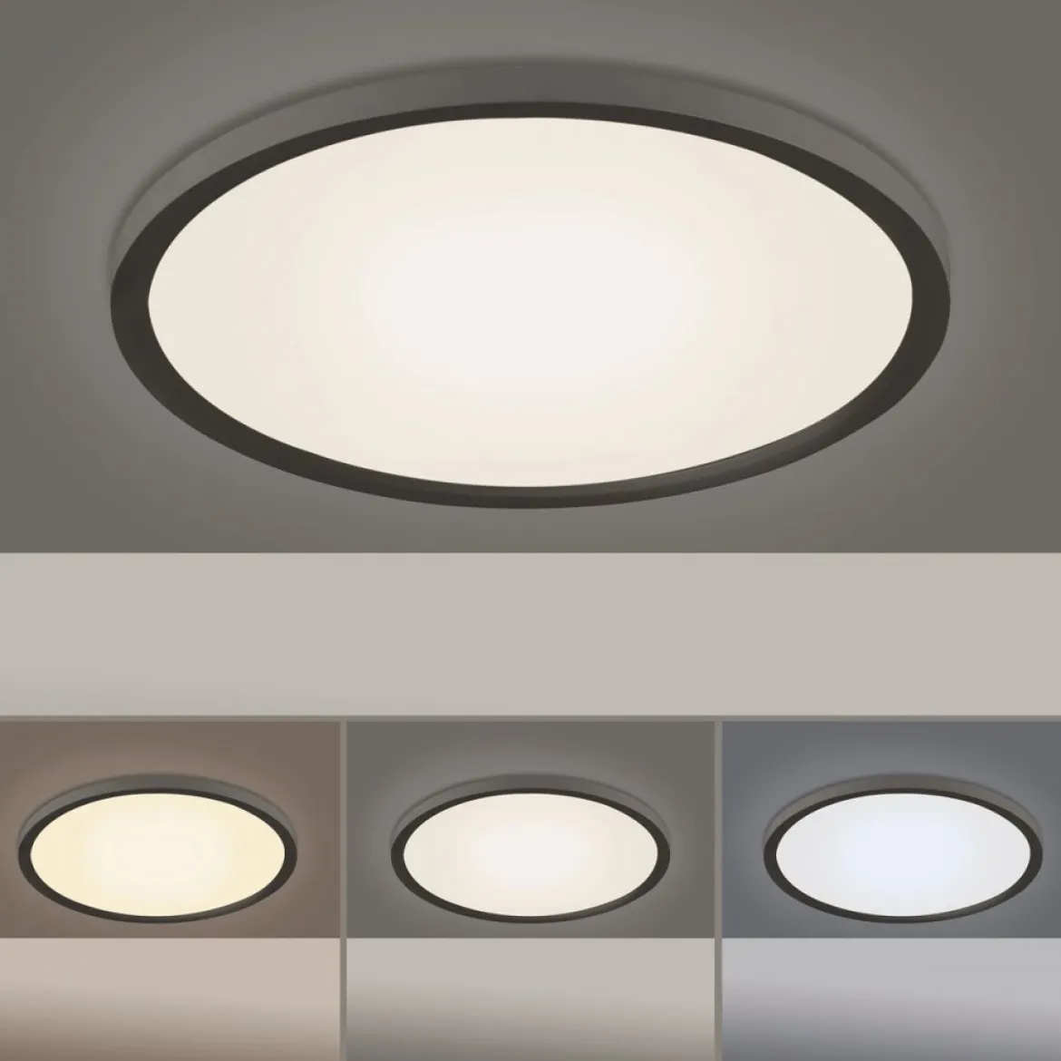 JUST LIGHT 15571-18 FLAT LED Deckenleuchte schwarz 40cm CCT