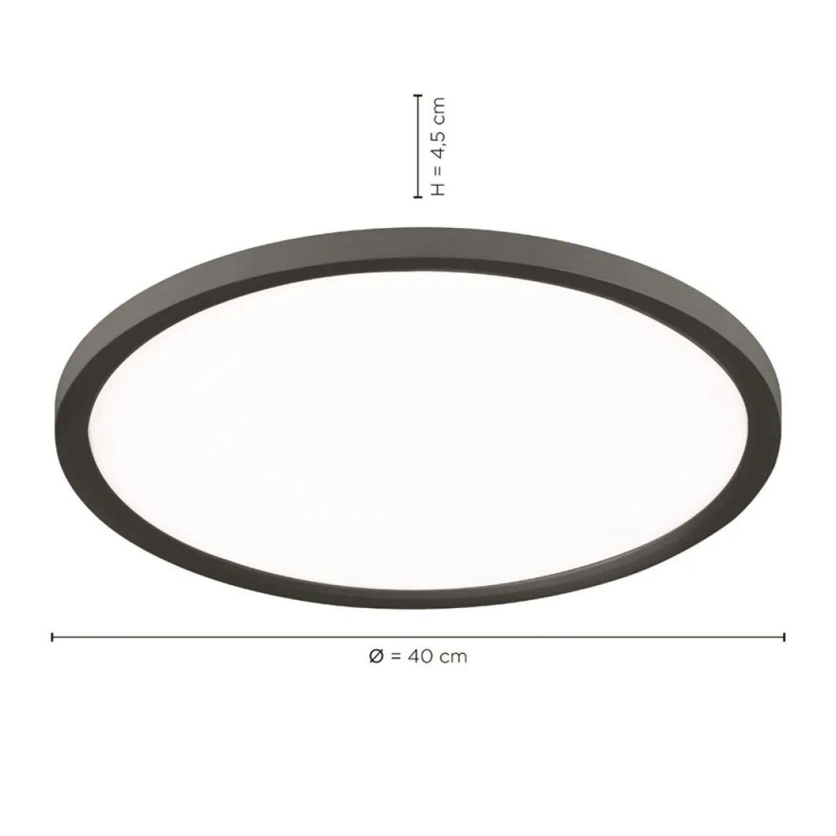 JUST LIGHT 15571-18 FLAT LED Deckenleuchte schwarz 40cm CCT